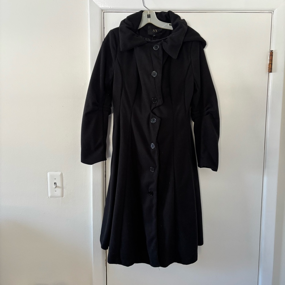 SX women’s black dress coat